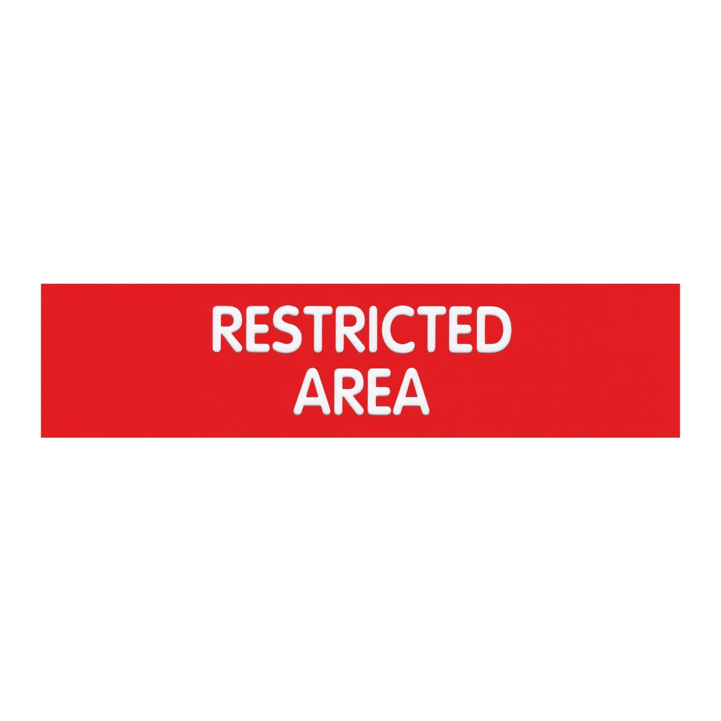 Cosco Engraved Sign "RESTRICTED Area" 2" x 8", Red Sign with White Text (098005)