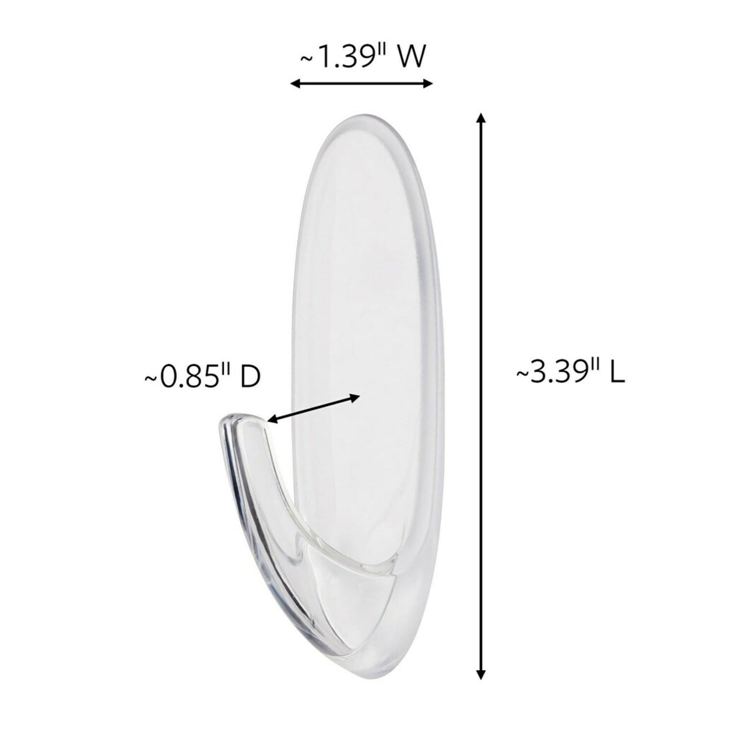 Command Large Clear Plastic Hooks Value Pack, 3-Hook, 3 Large Hooks