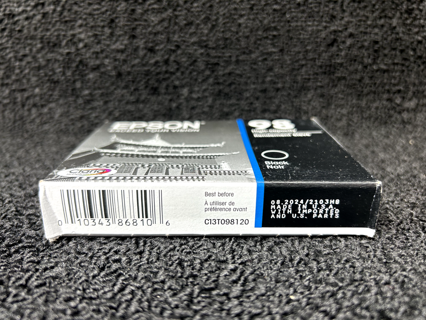 Genuine Epson 98 Black Ink Cartridge T098120 Date: exp 02.2024