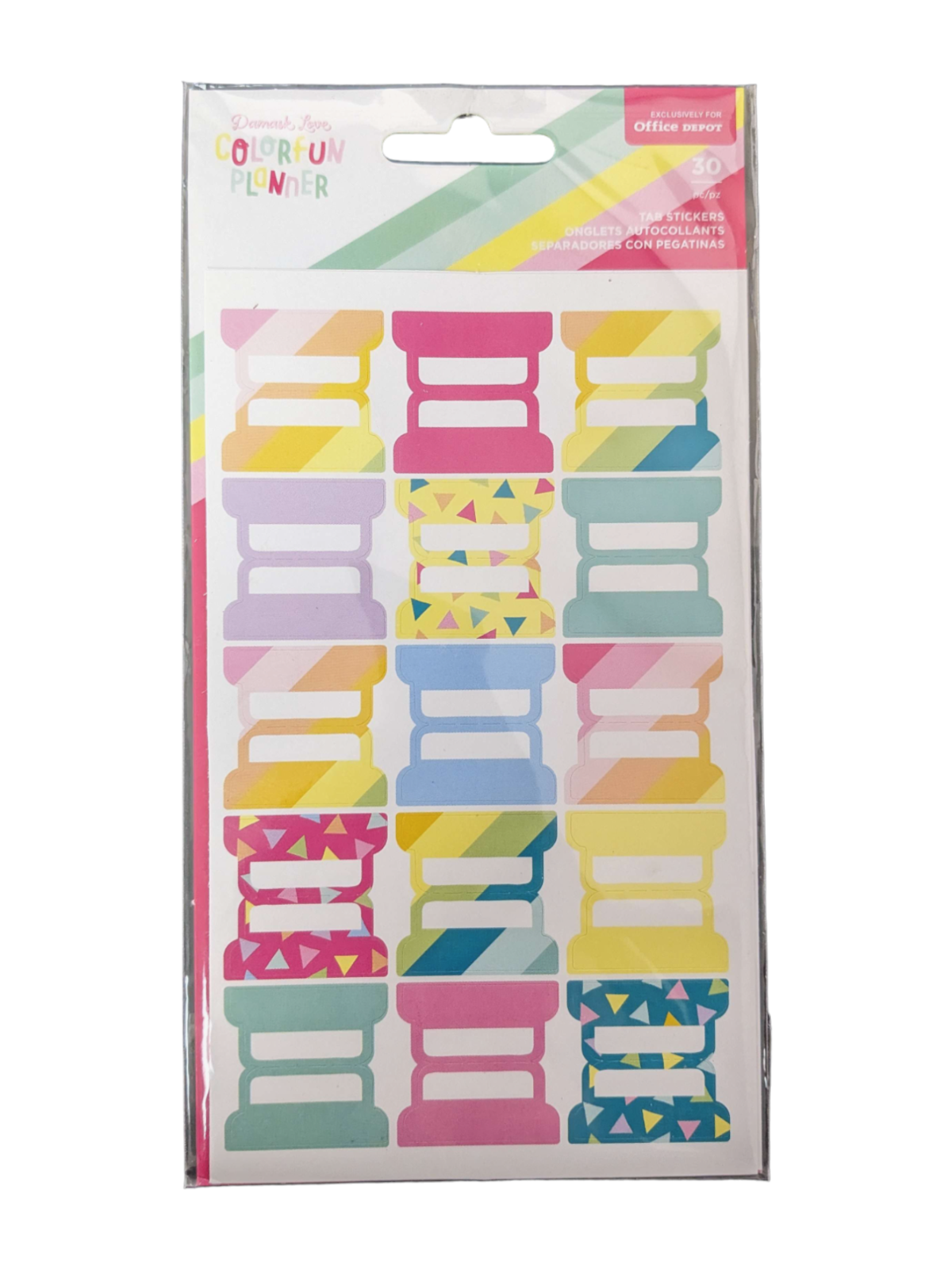 Planning Stickers-Damask Love Color Fun 30 Piece Tab Stickers