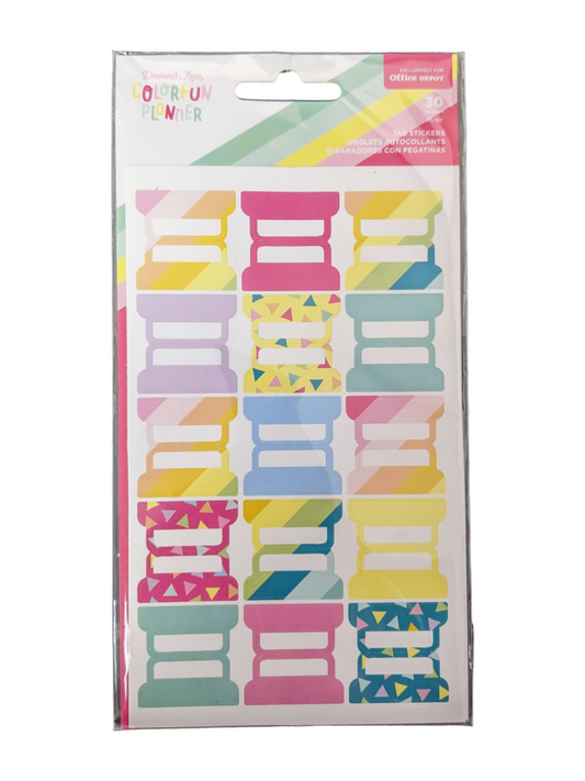 Planning Stickers-Damask Love Color Fun 30 Piece Tab Stickers