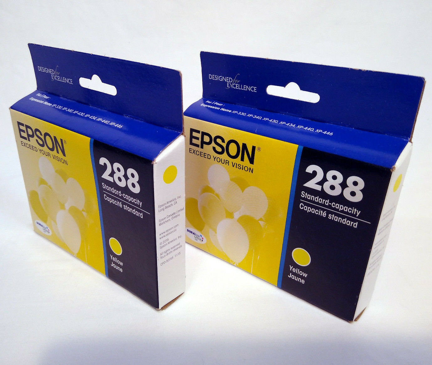 Epson 288 (T288420) Durabrite Ultra Yellow Ink Cartridge EXP 06/24 Lot of 2 NEW
