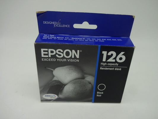 Genuine Epson 126 High Capacity Black Ink Cartridge New Sealed Exp 12-2023 (LY)