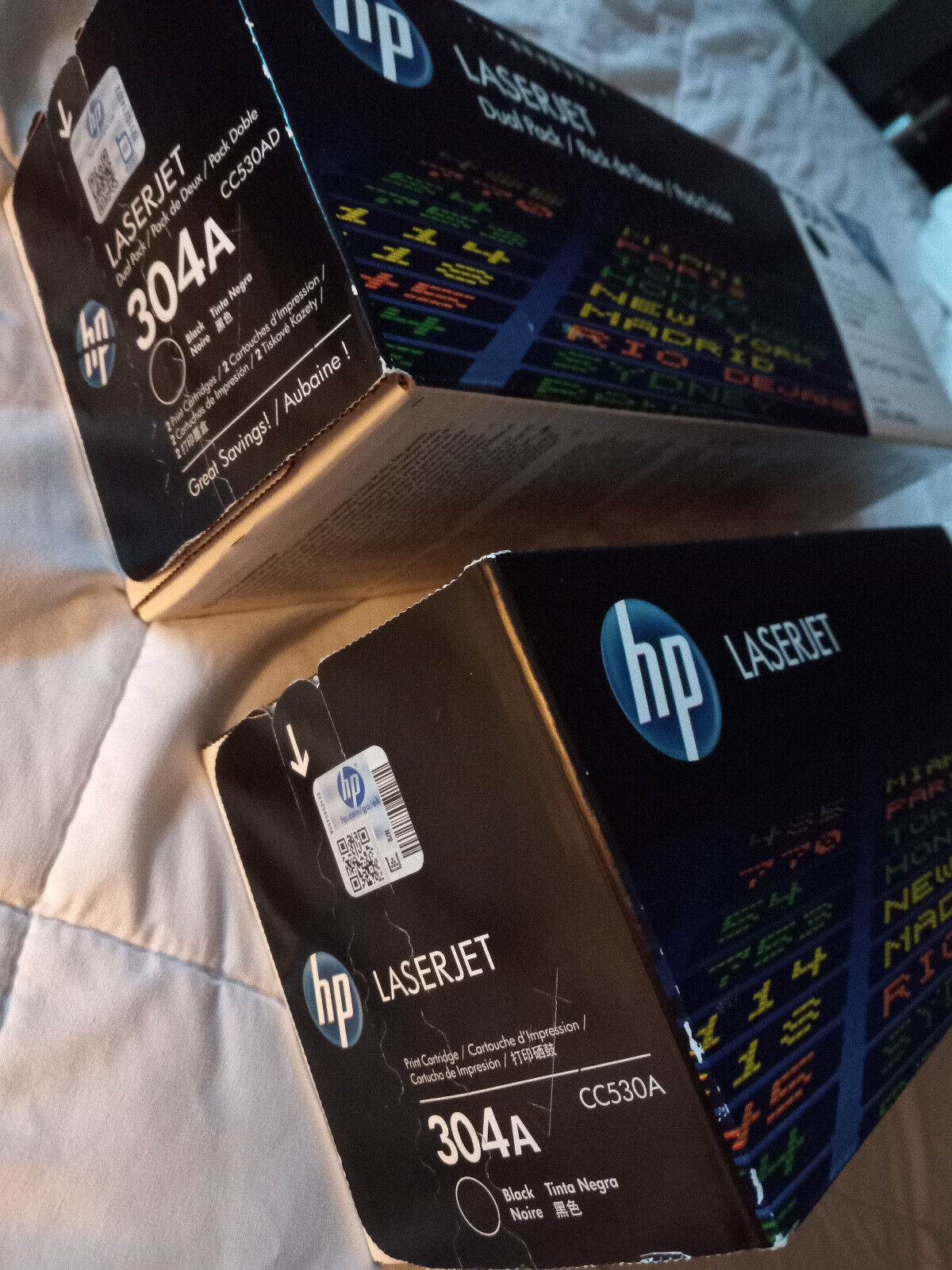 Genuine HP 304A Black Toner Cartridge CC530A for HP CP2025 or CM2320mfp x 2