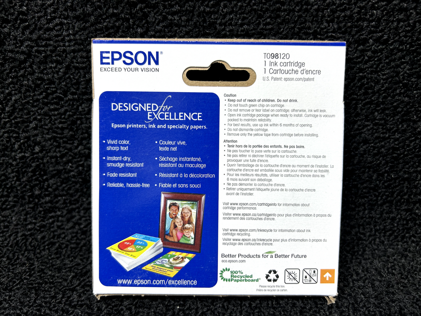 Genuine Epson 98 Black Ink Cartridge T098120 Date: exp 02.2024