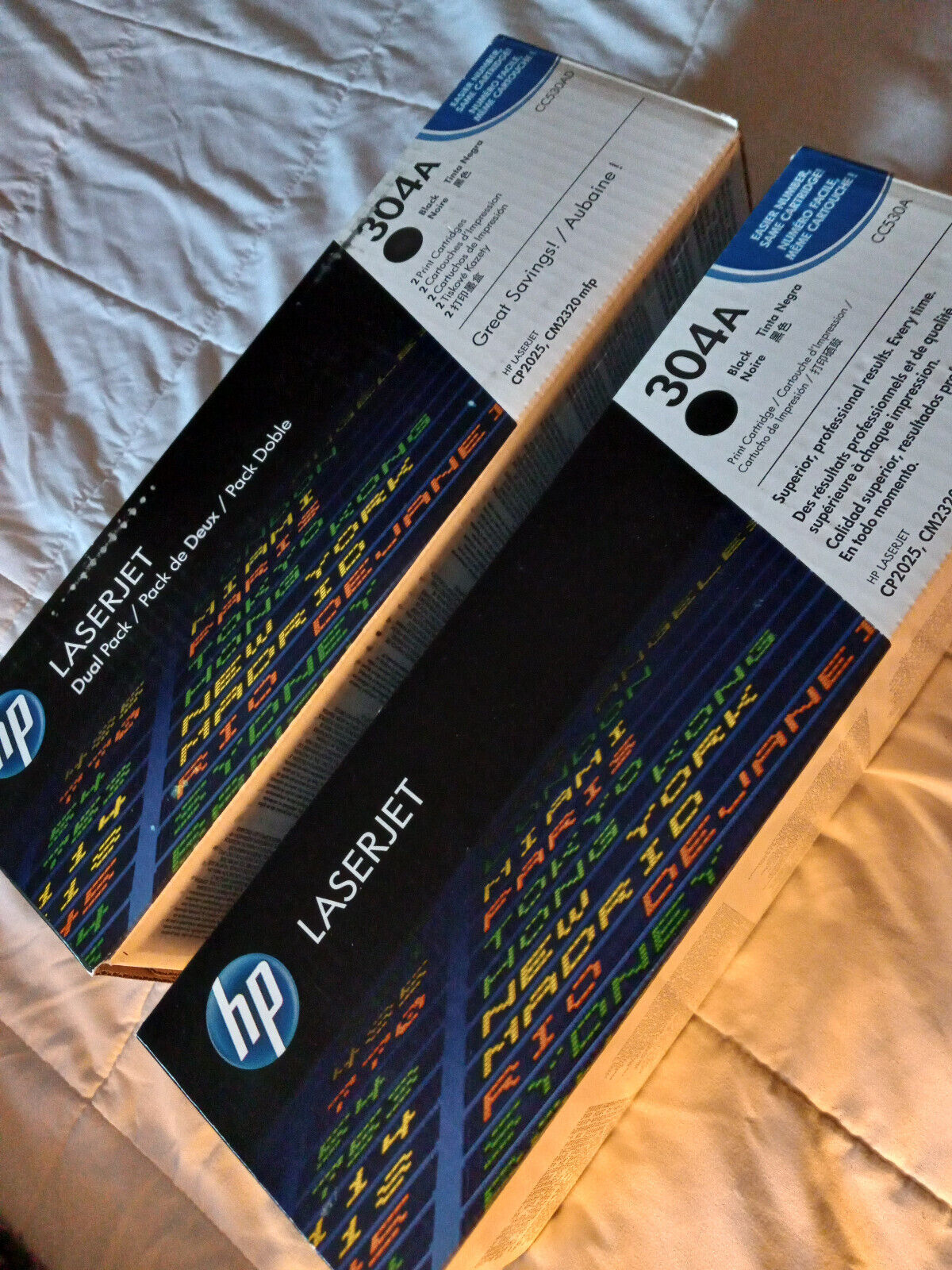 Genuine HP 304A Black Toner Cartridge CC530A for HP CP2025 or CM2320mfp x 2