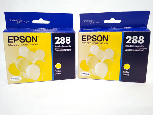 Epson 288 (T288420) Durabrite Ultra Yellow Ink Cartridge EXP 06/24 Lot of 2 NEW