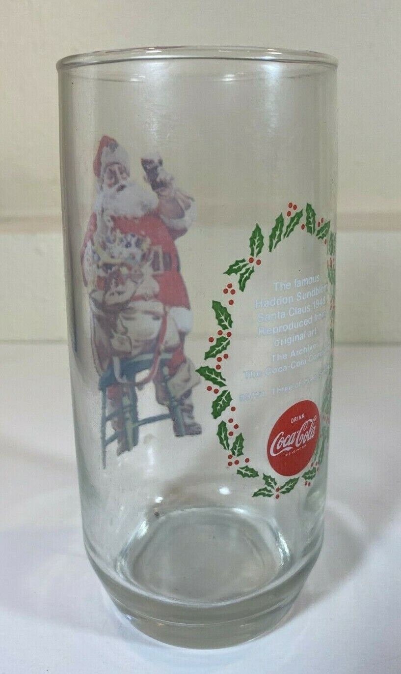 Coca Cola 1948 Haddon Sundblom Santa Claus Glass 93761 3 of 3 Series II Coke