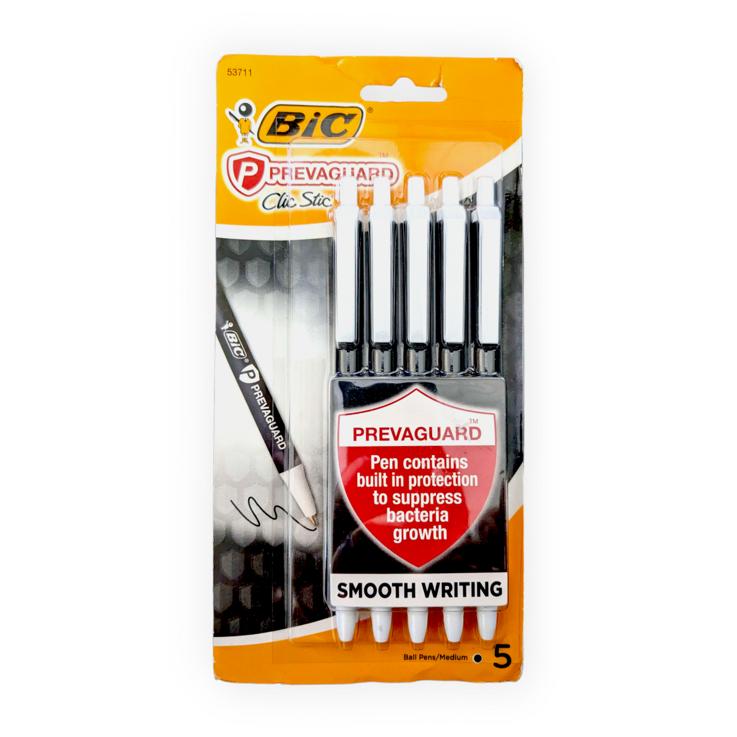 Bic Prevaguard Clic Stic Ballpoint black Ball Pen 5 Count