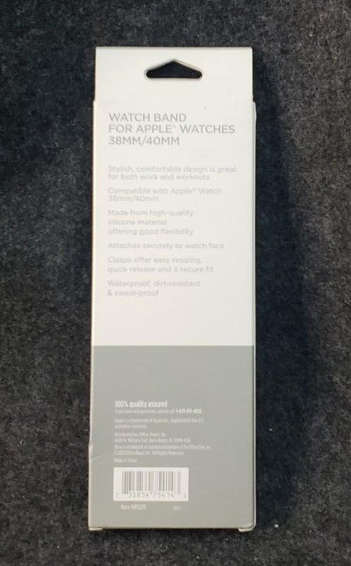 ATIVA Silicone Watch Band for Apple Watch, Blue - 38mm & 40mm - New In Box