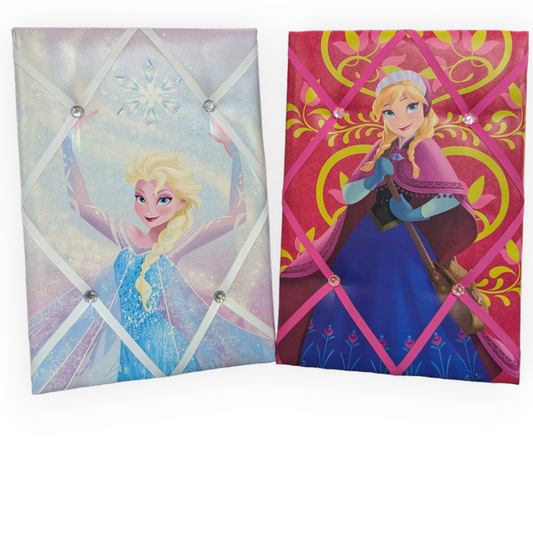 Anna and Elsa Bejeweled Memoboards - Artistic Wall Art by Artimisso Design (2x)
