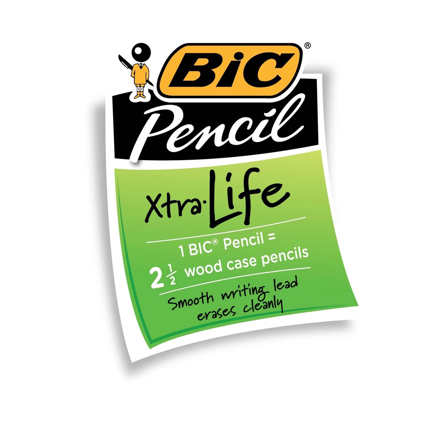 BIC Xtra-Life Mechanical Pencil, Clear Barrel, Medium Point (0.7mm), 12-Count , Black