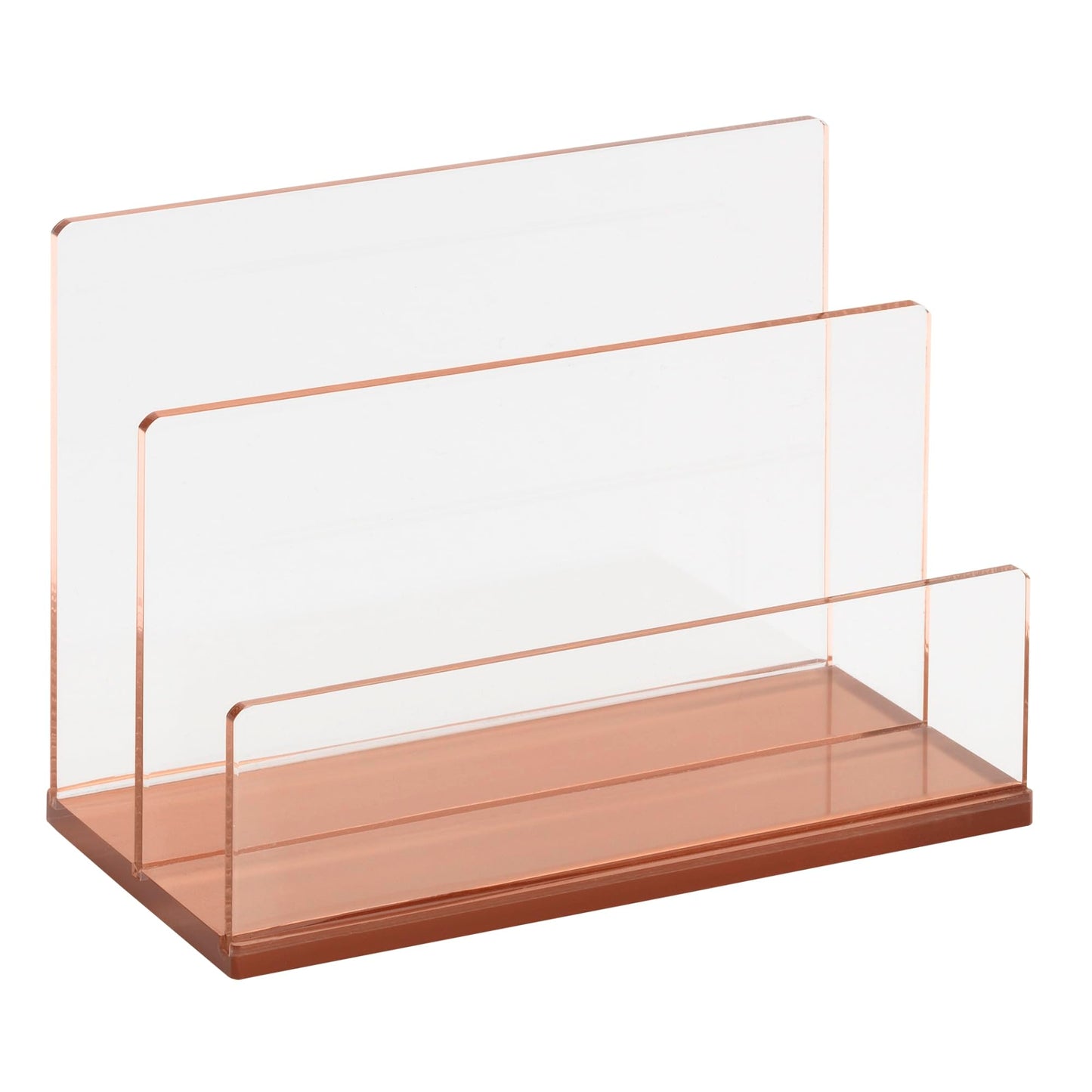 Realspace® Rose Gold Acrylic 2-Compartment Desk Sorter, Letter Size