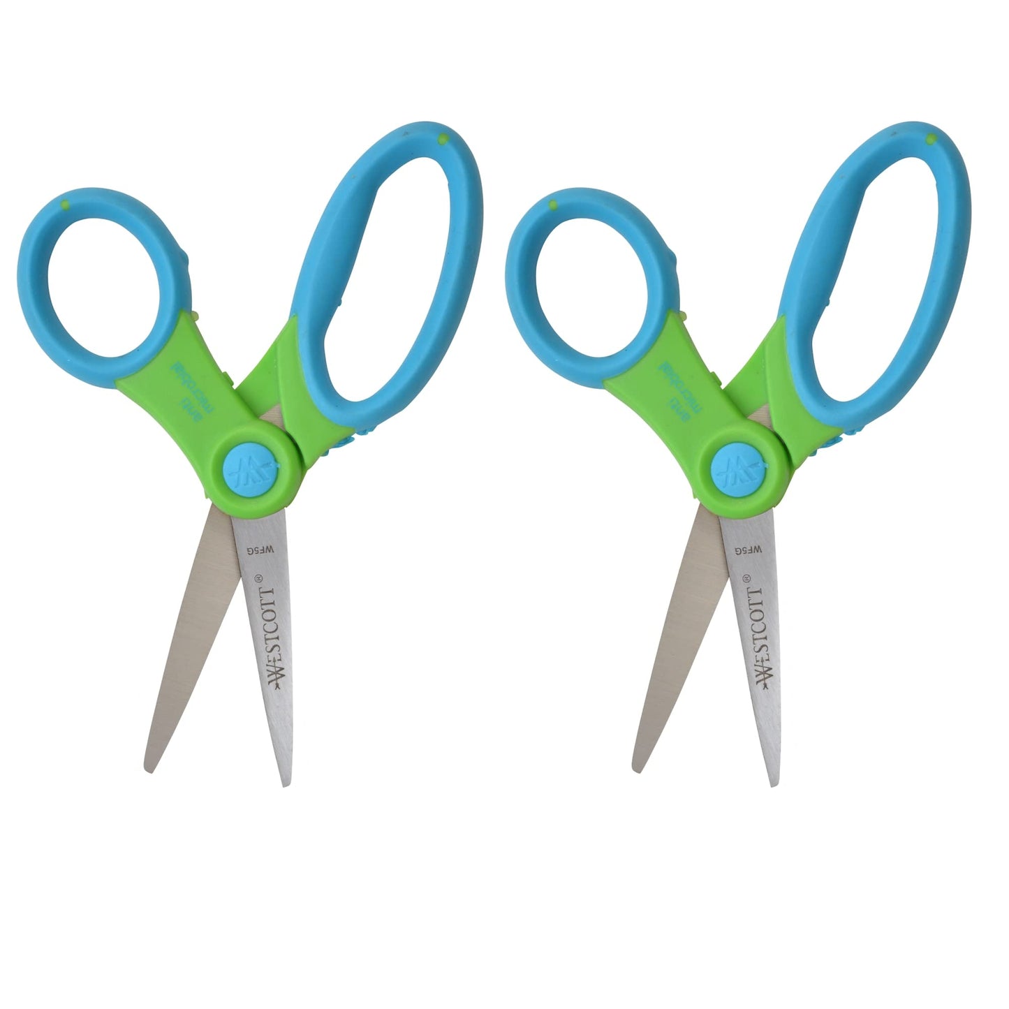 Westcott Kids' Scissors With Antimicrobial Protection, 5", Pointed, Assorted Colors, Pack Of 2 Pairs