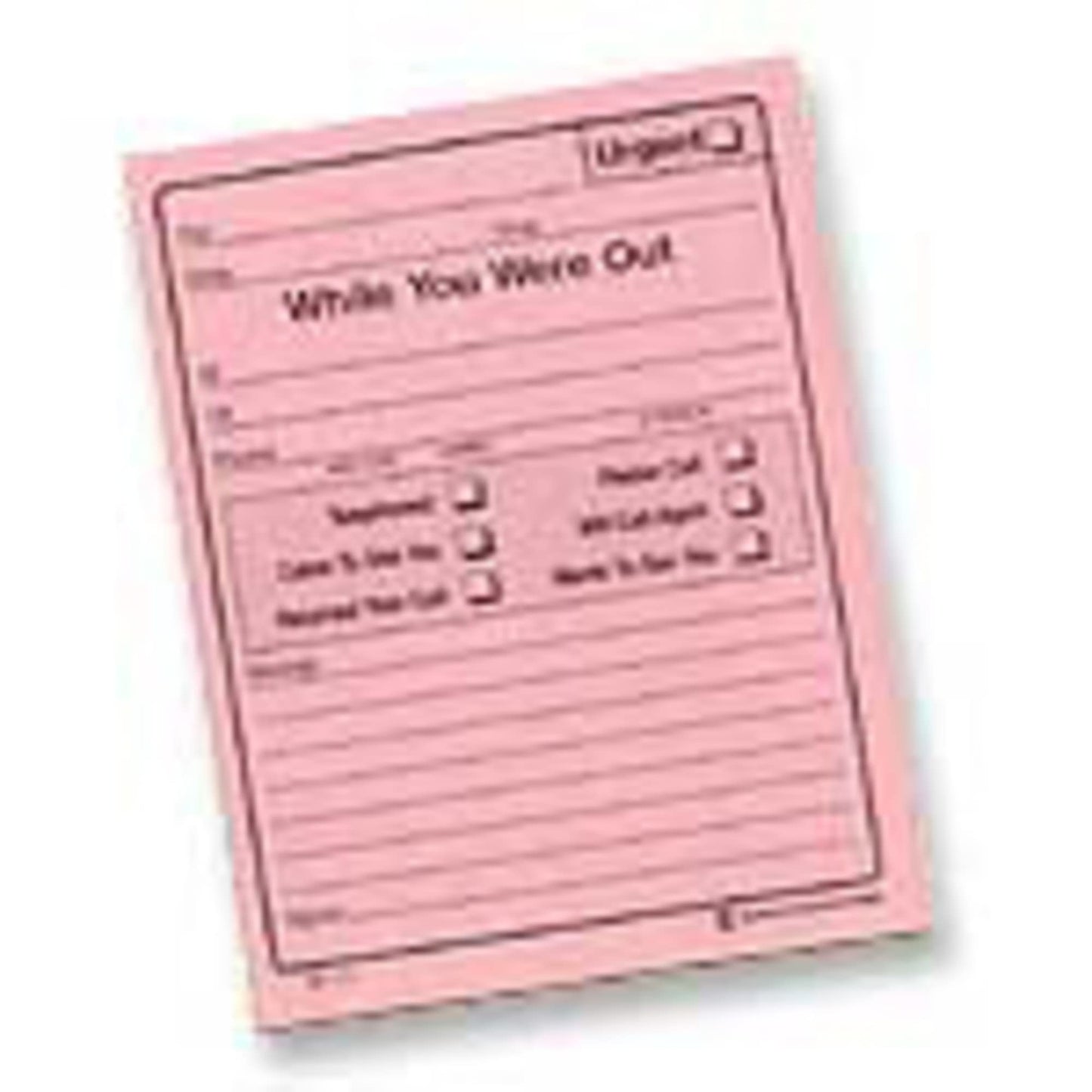 Adams Write 'n Stick While You Were Out Message Pads, 4 x 5 Inches, Pink, 50 Sheets/Pad, 24-Pack (9711)