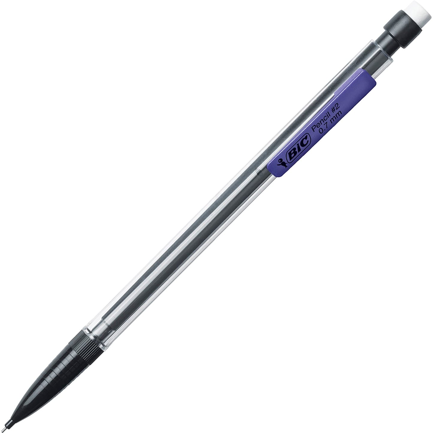 BIC Xtra-Life Mechanical Pencil, Clear Barrel, Medium Point (0.7mm), 12-Count , Black