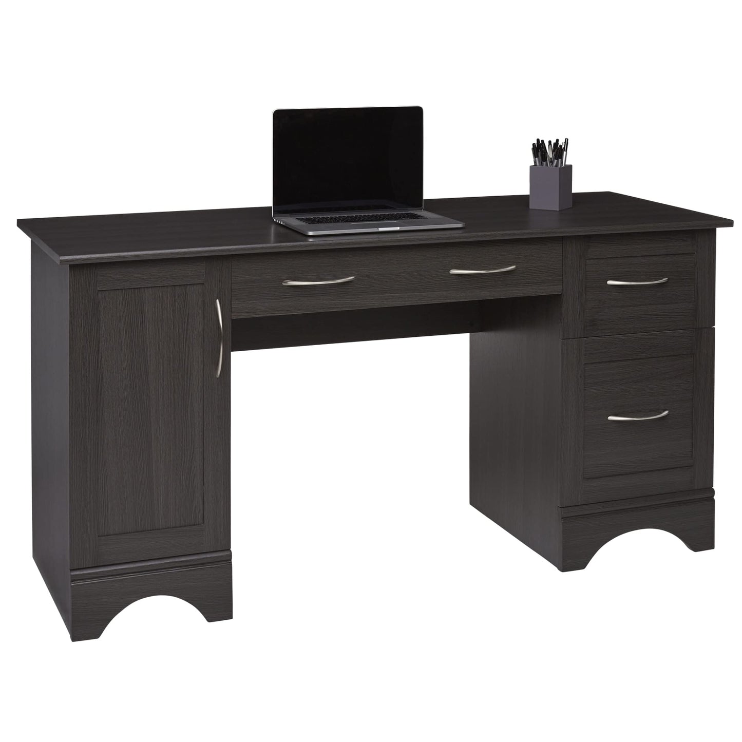 Realspace� Pelingo 60" W Computer Desk, Dark Gray