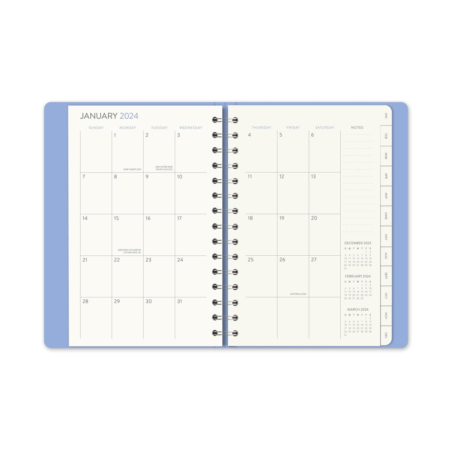 2024 Orange Circle Studio™ Ondine Weekly/Monthly Tabbed Planner, Dotted Palms, 5-3/4" x 8-1/4", January to December 2024, 24407