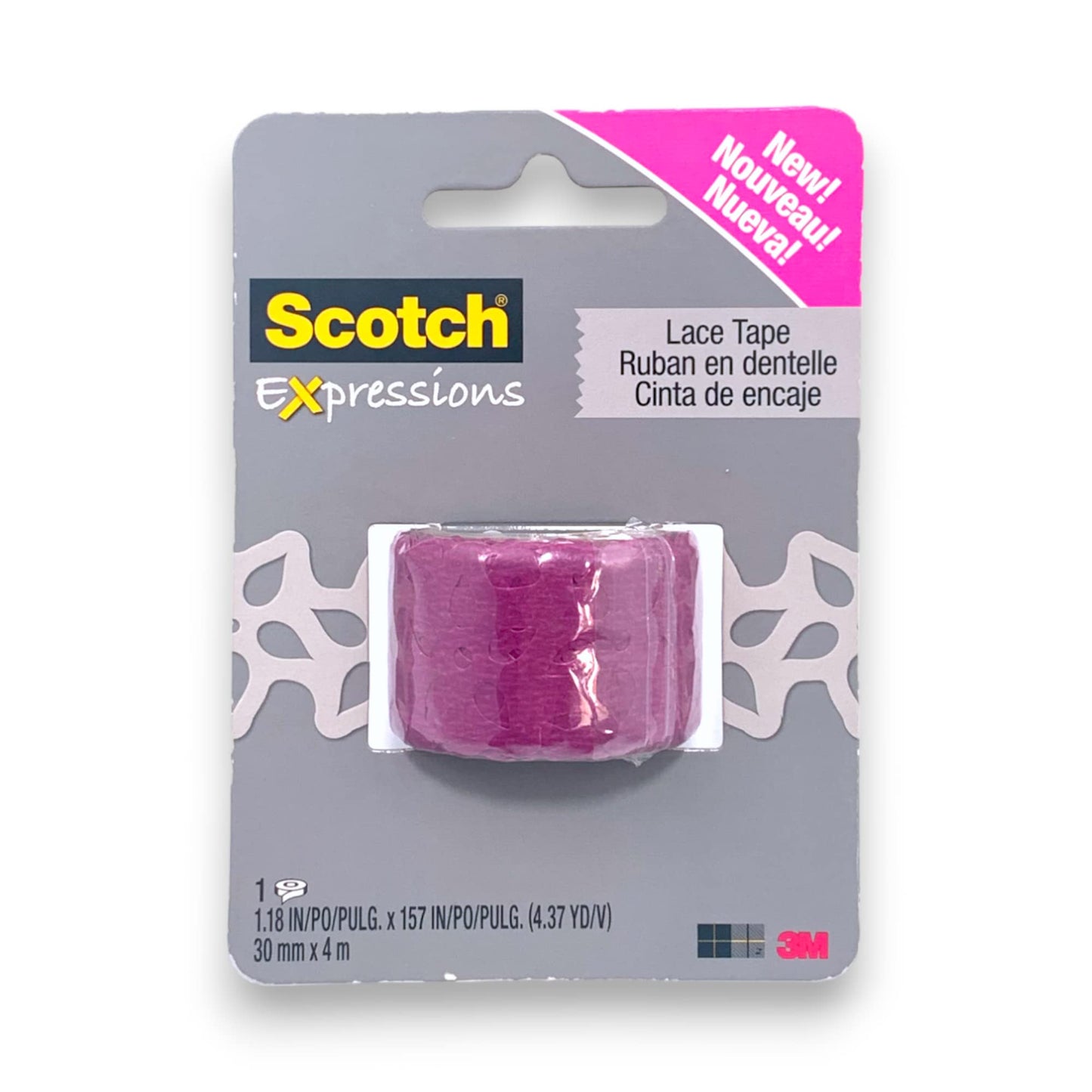 Scotch 3M Expressions Decorative Purple Lace Tape, 1.18 x 157