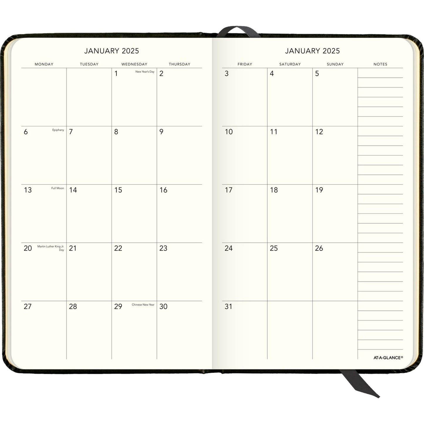 2025 AT-A-GLANCE® Plan. Write. Remember. Weekly/Monthly Planner, 5" x 8-1/4", Black, January to December