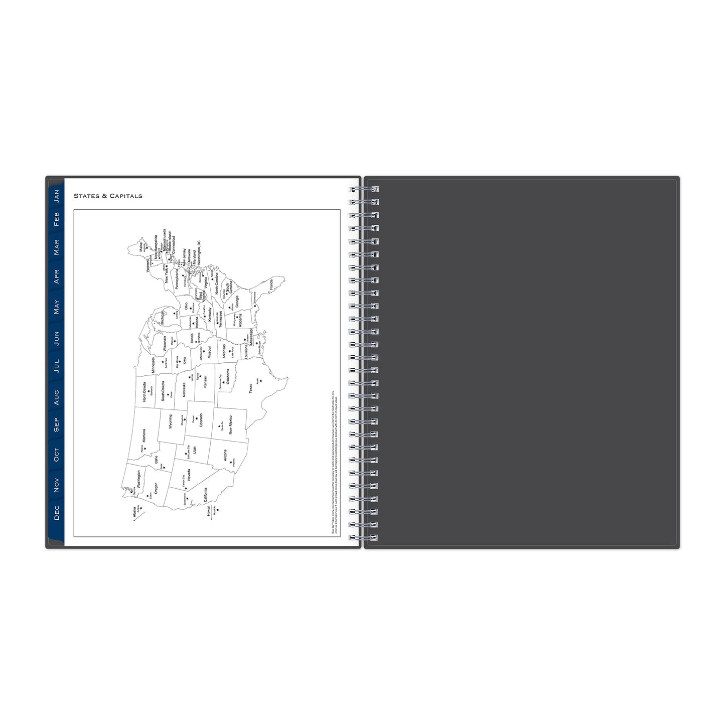 2025 Blue Sky Monthly Planning Calendar, 8" x 10", Passages Charcoal Gray, January to December