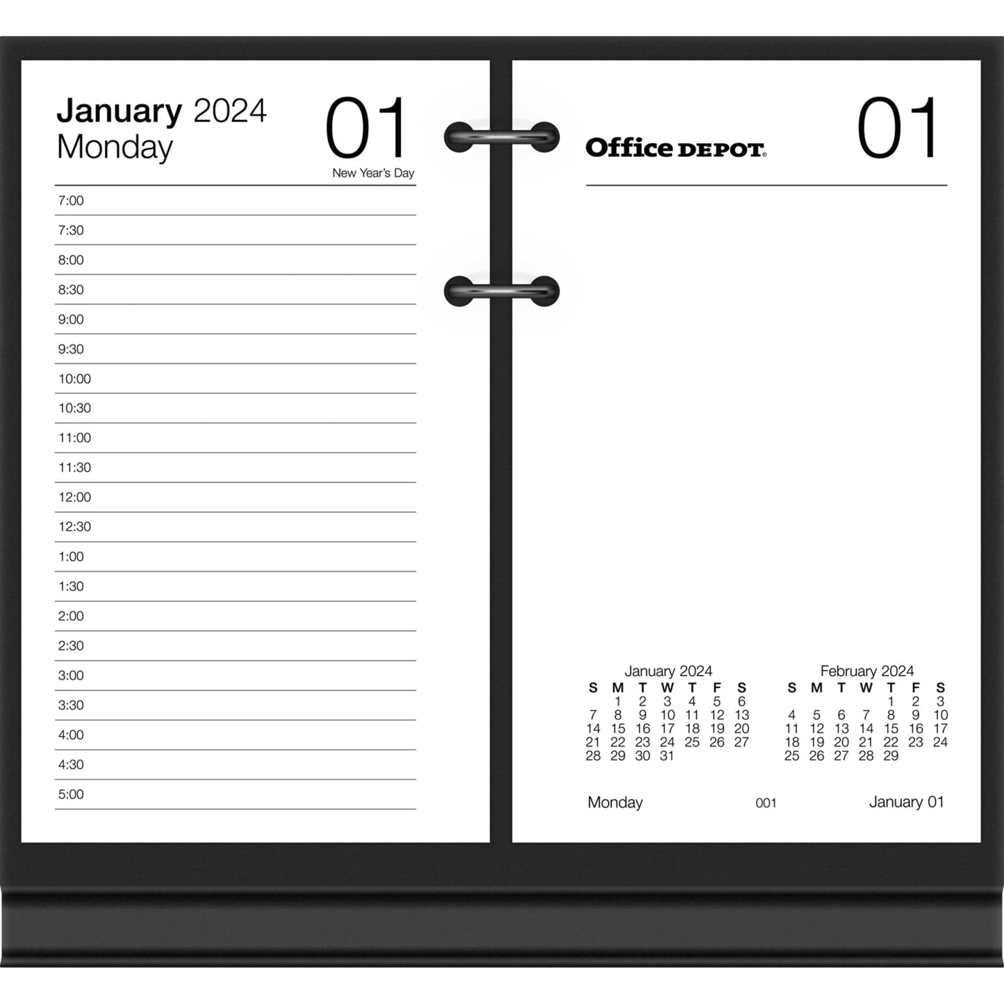 2024 Office Depot® Brand Daily Desk Calendar Refill, 3-1/2" x 6", White, January To December 2024, SP717D50