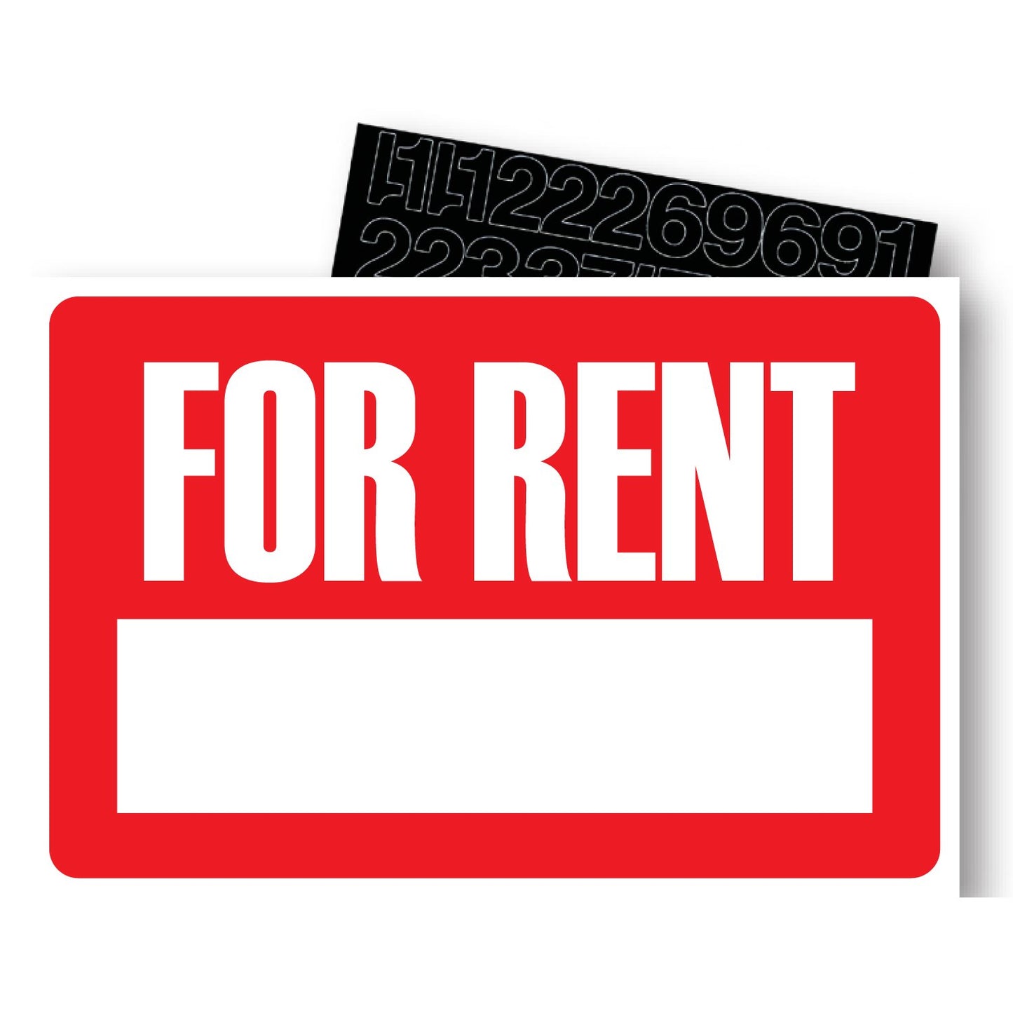 Headline Sign 9399 for Rent Sign with Stick-On Numbers, 8 Inches by 12 Inches