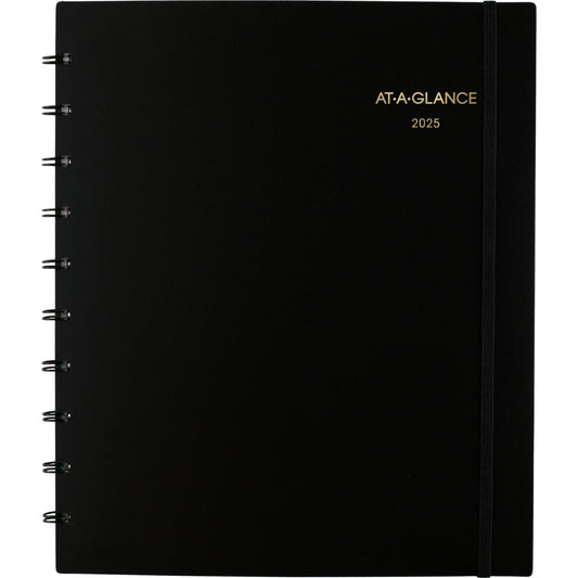 2025 AT-A-GLANCE® Move-A-Page Monthly Planner, 8-3/4" x 11", Black, January to December, 70260E05