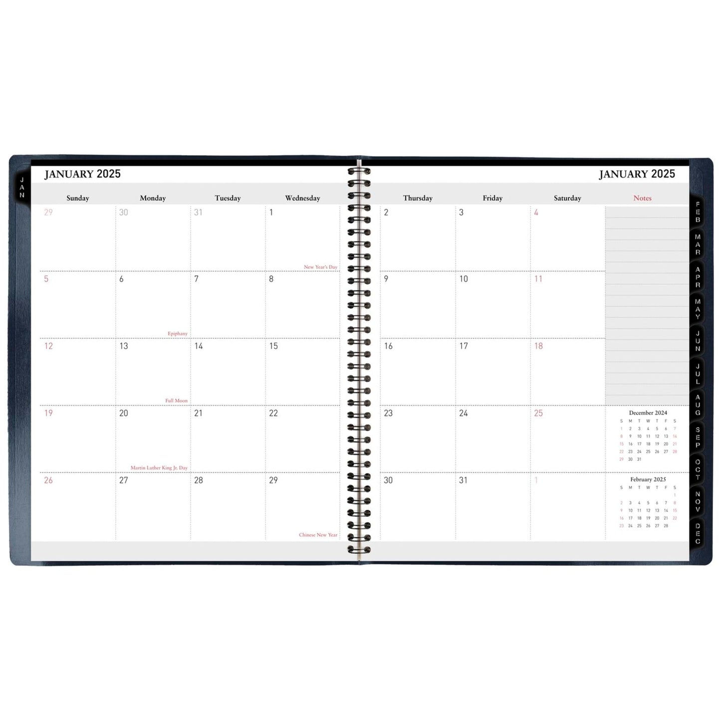 2025-2026 Office Depot 13-Month Monthly Planner, 9" x 11", Navy, January to January, OD710717