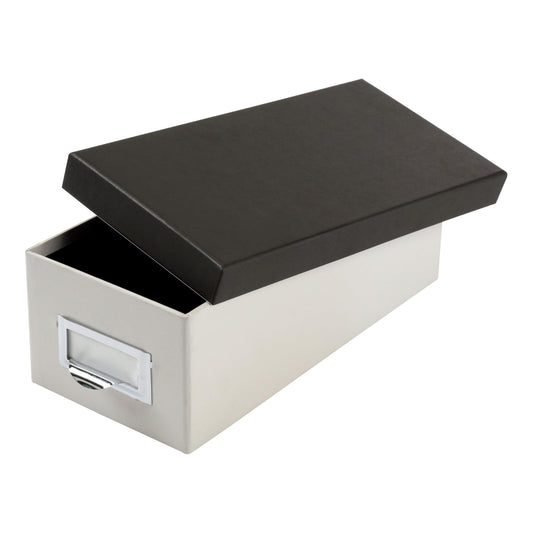 "Oxford Index Card Storage Box, 3" x 5", Marble White/Black" (406350)