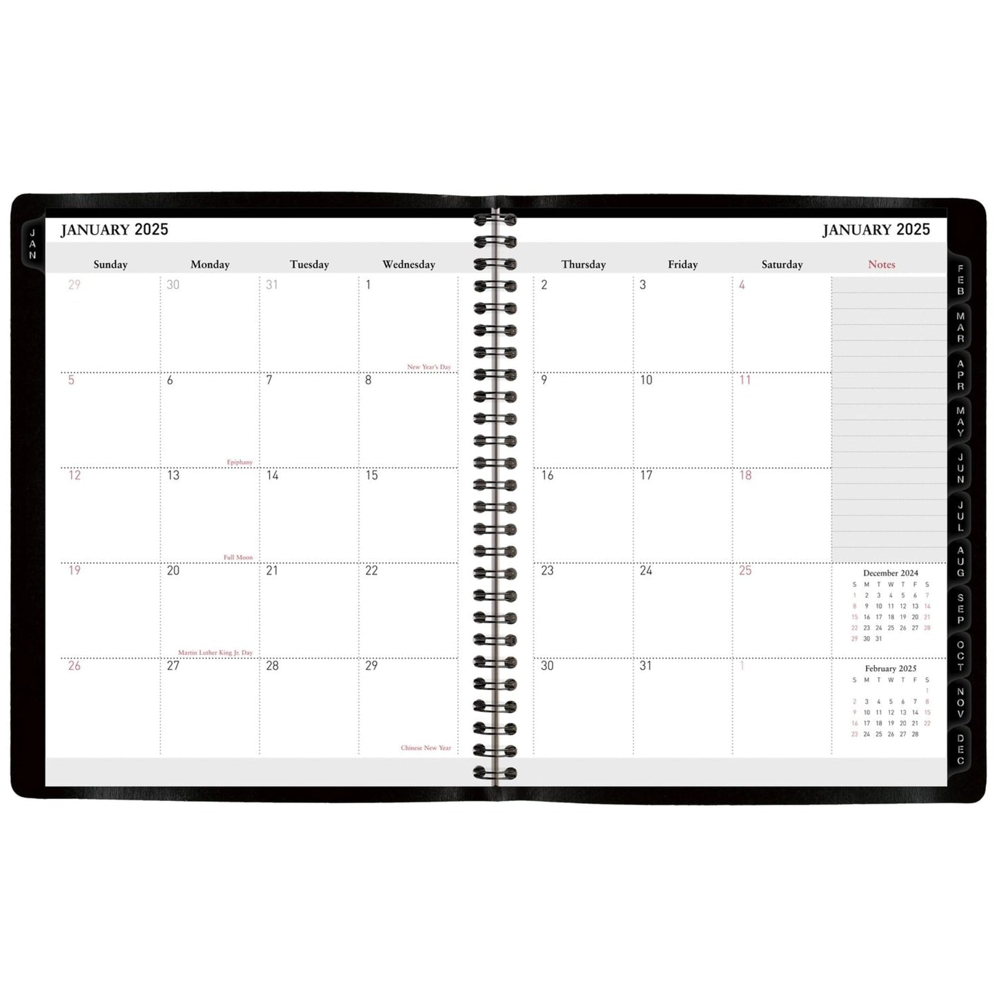 2025 Office Depot Weekly/Monthly Planner, 7" x 9", Black, January To December, OD712000