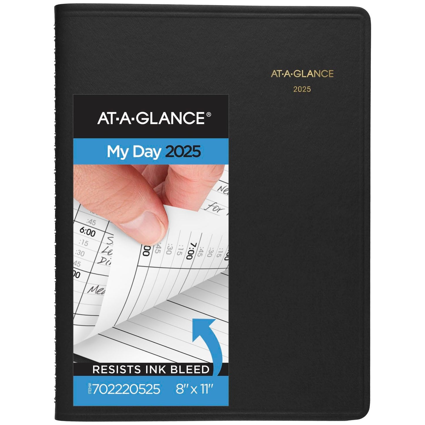 AT-A-GLANCE 2025 Appointment Book Planner, Daily, Two Person Group Planner, 8" x 11", Large, Quarter-Hourly, Black (702220525)