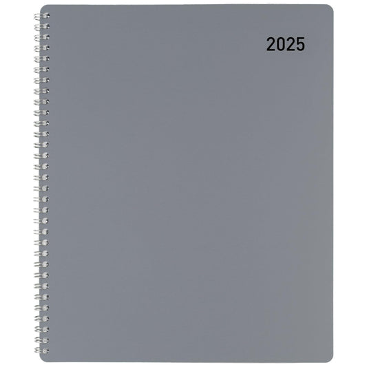 2025 Office Depot Monthly Planner, 8-1/2" x 11", Silver, January to December, OD001630