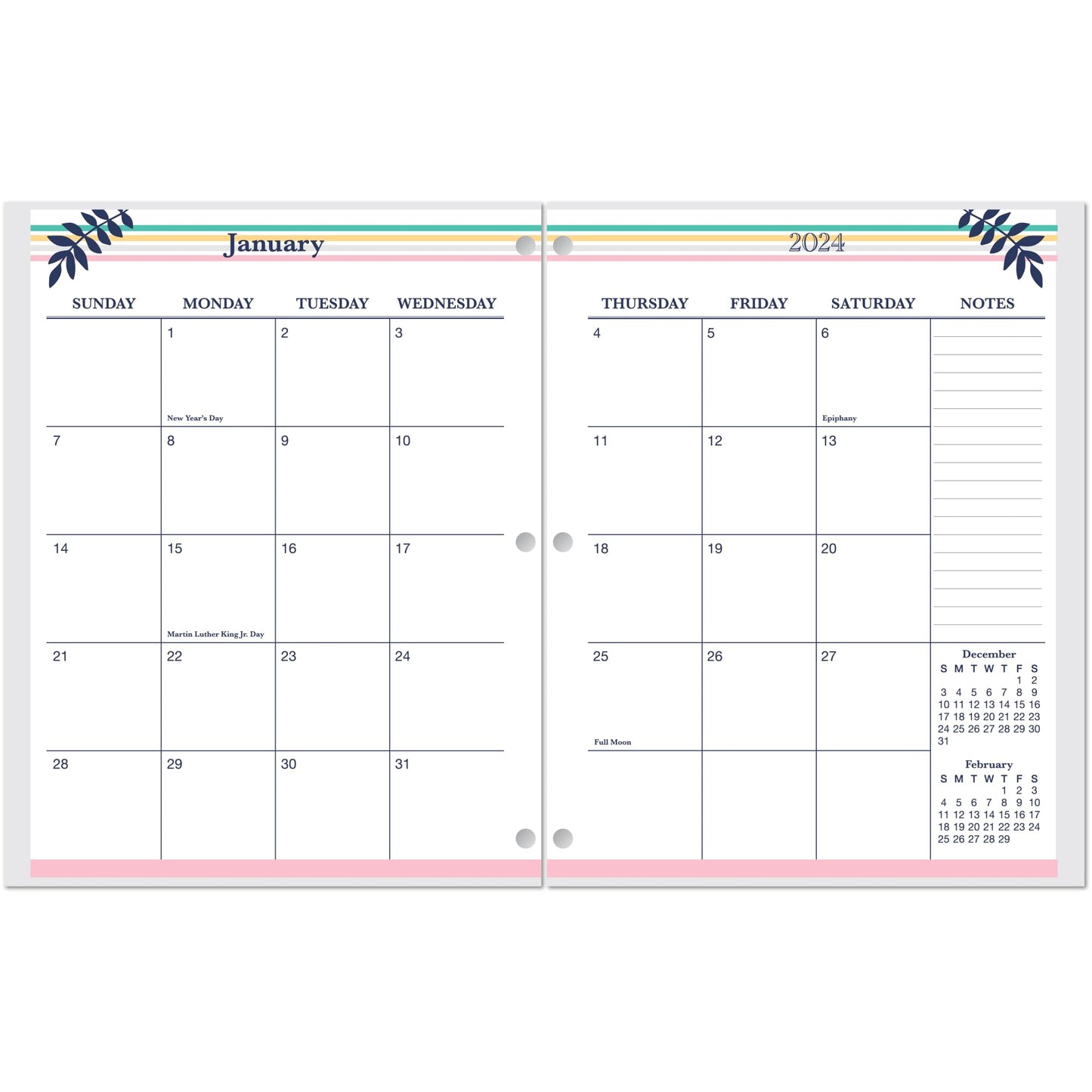 2024 Office Depot� Brand Monthly Planner, 8-1/4" x 10-1/4", Floral, January To December 2024