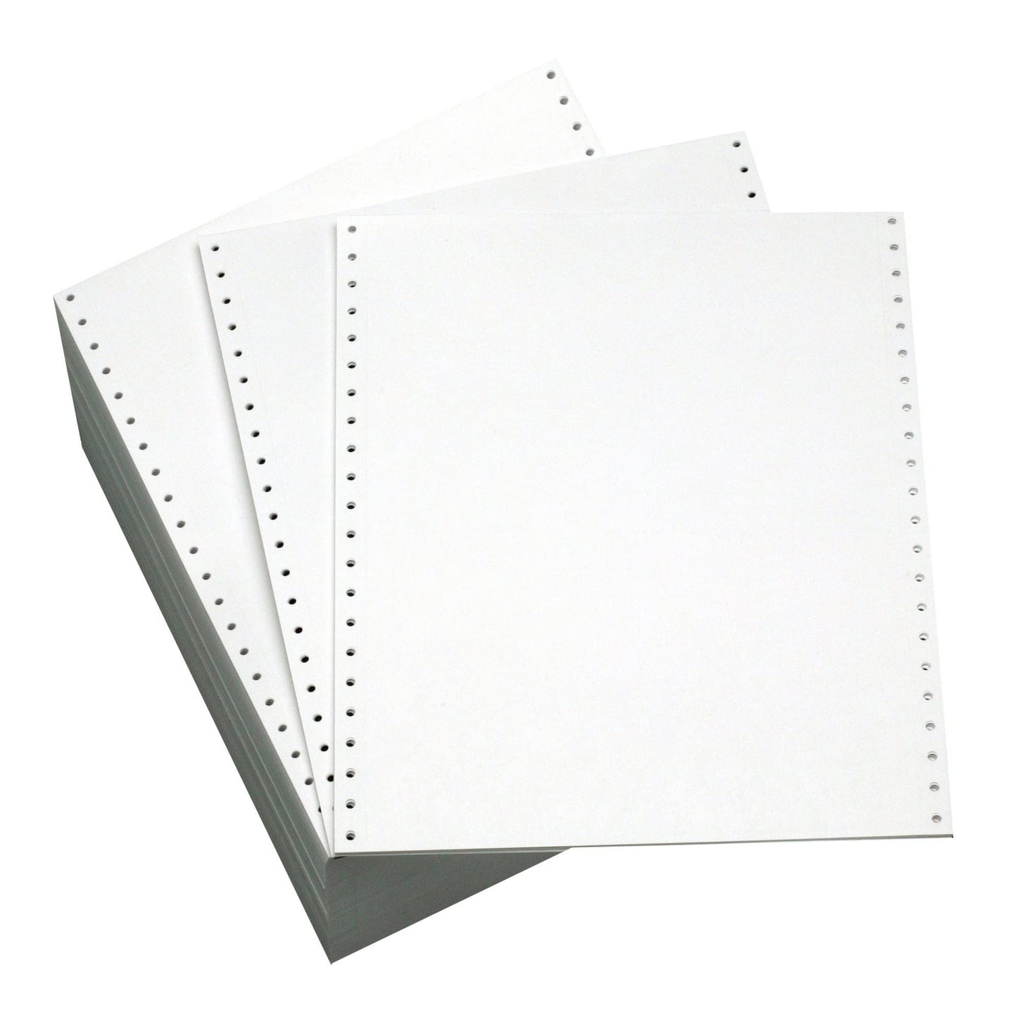 Domtar Continuous Form Paper, Clean Edge Perforation, 9 1/2" x 11", 20 Lb, Blank White, Carton of 2,300 Forms