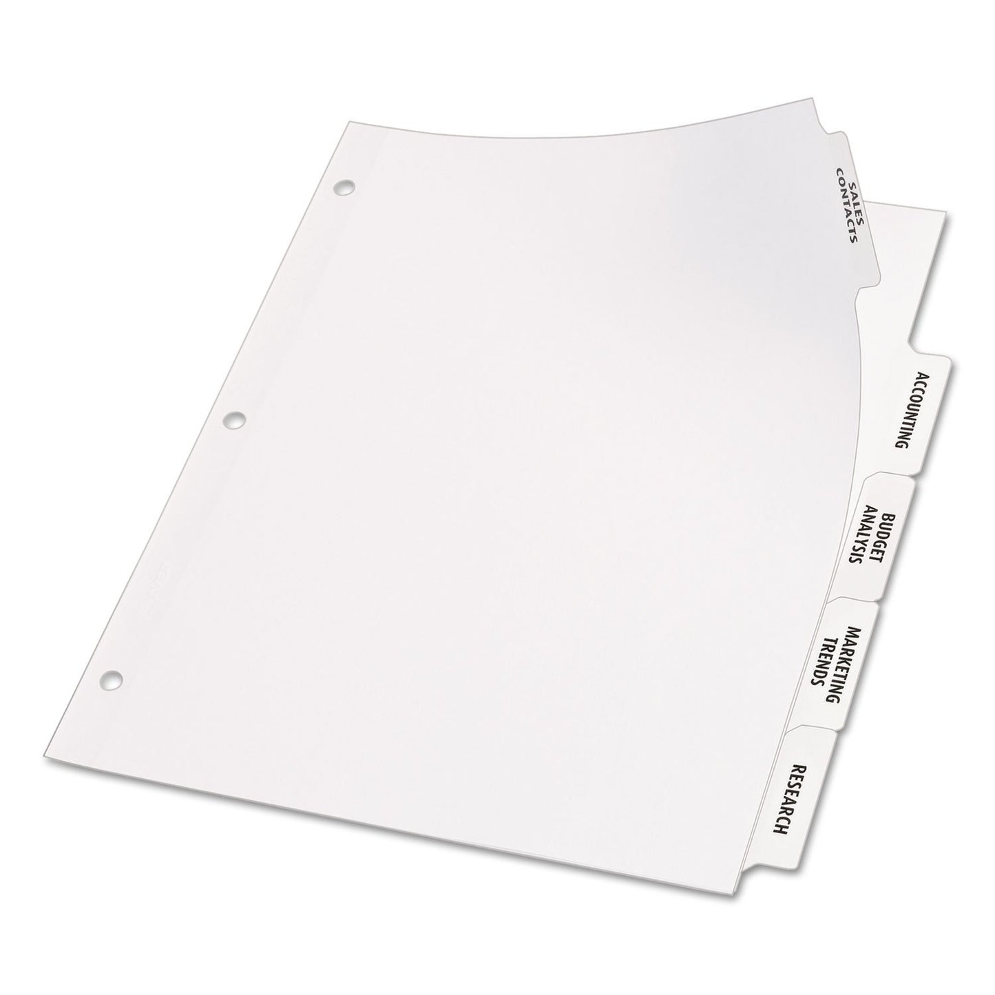 Avery 11490 Index Maker Print & Apply Clear Label Dividers w/White Tabs, 5-Tab, Letter