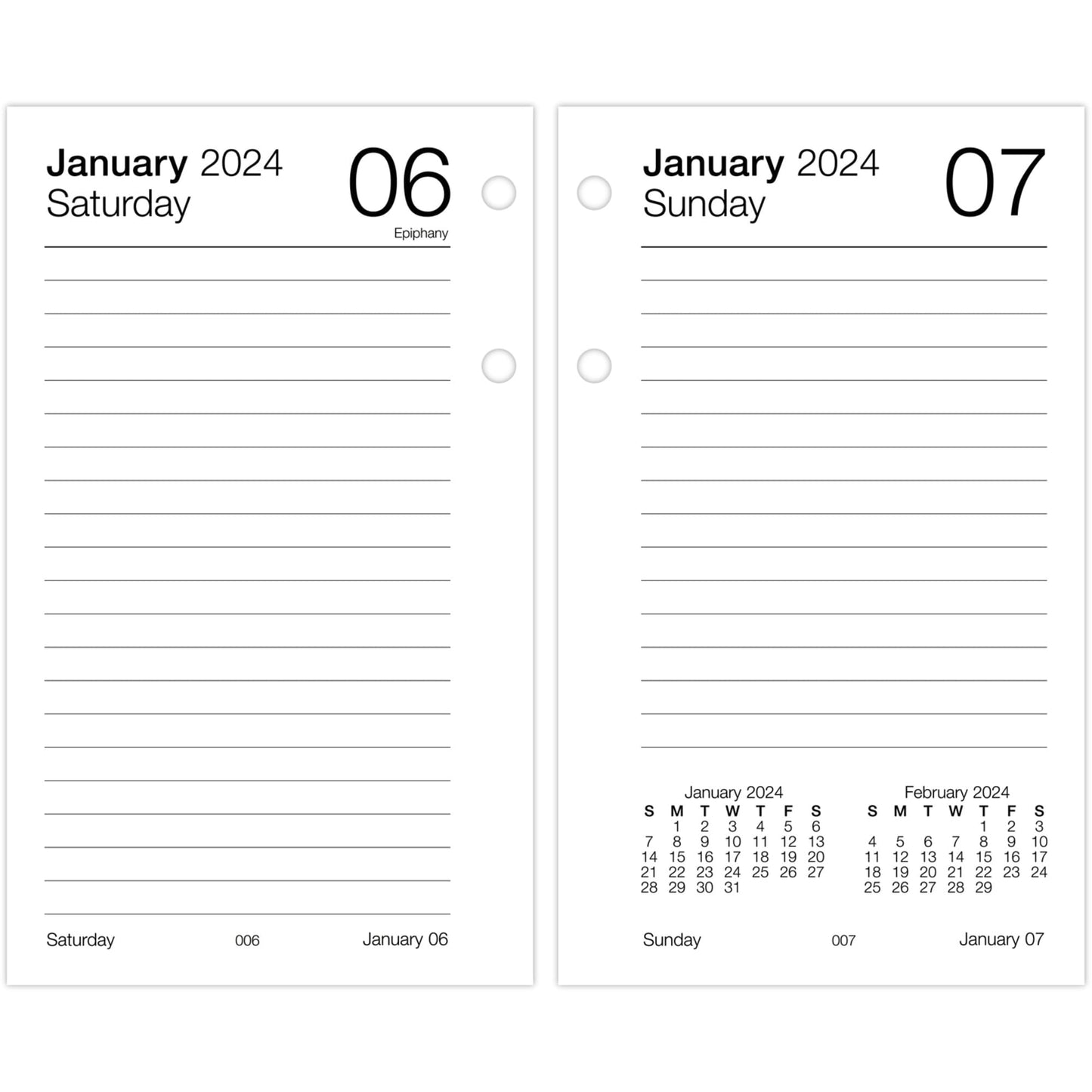 2024 Office Depot® Brand Daily Desk Calendar Refill, 3-1/2" x 6", White, January To December 2024, SP717D50