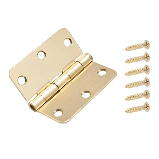 Everbilt 3 in. x 1/4 in. Radius Satin Brass Door Hinge