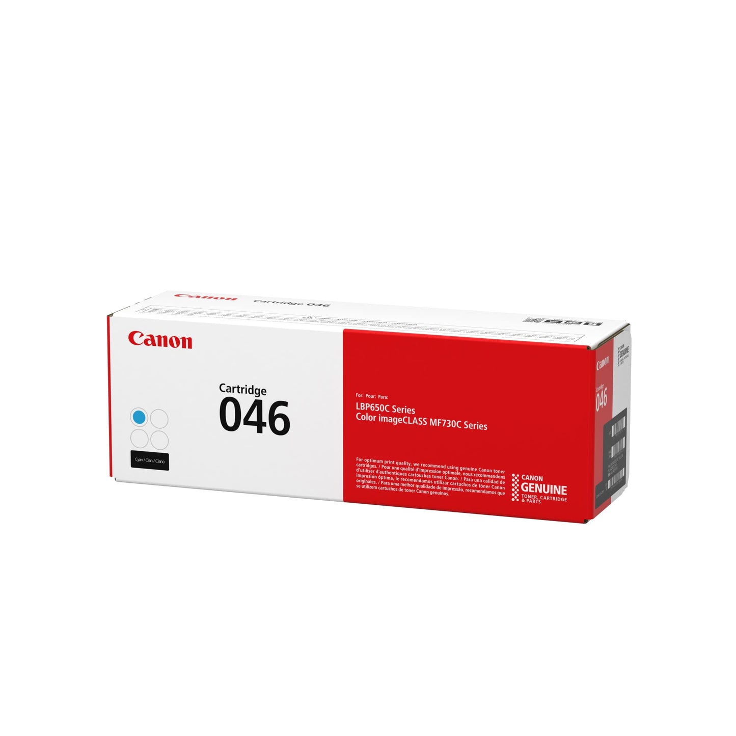Canon Genuine Toner, Cartridge 046 Cyan (1249C001), 1 Pack, for Canon Color imageCLASS MF735Cdw, MF733Cdw, MF731Cdw, LBP654Cdw Laser Printers
