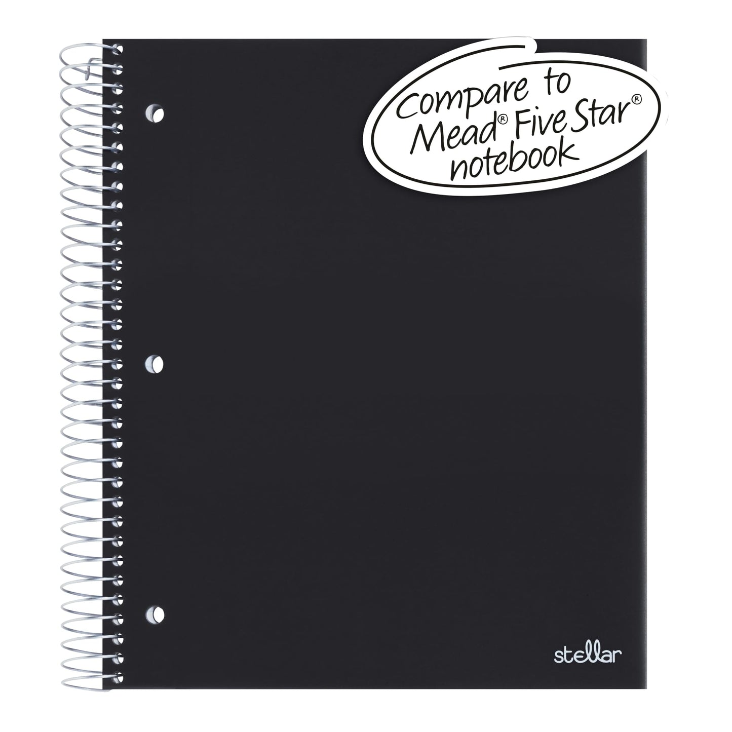 Office Depot� Brand Stellar Poly Notebook, 8 1/2" x 11", 3 Subject, College Ruled, 300 Pages (150 Sheets), Black [Office Product]