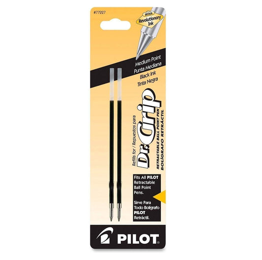 Pilot 77227 Black Medium Point Retractable Ball Point Refills (2 Count)