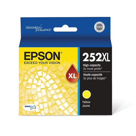 EPSON 252 DURABrite Ultra Ink High Capacity Yellow Cartridge (T252XL420-S) Works with WorkForce WF-3620, WF-3640, WF-7110, WF-7610, WF-7620, WF-7710, WF-7720, WF-7210
