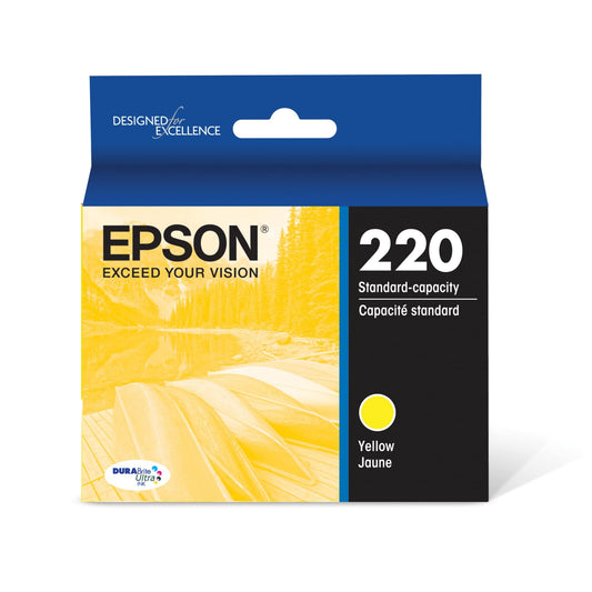 EPSON 220 DURABrite Ultra Ink Standard Capacity Yellow Cartridge (T220420-S) Works with WorkForce WF-2630, WF-2650, WF-2660, WF-2750, WF-2760, Expression XP-320, XP-420, XP-424