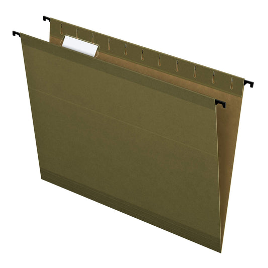 Pendaflex SureHook Reinforced Hanging Folders, Letter Size, Standard Green, 1/5 Cut, 10/Box (6154 1/5)