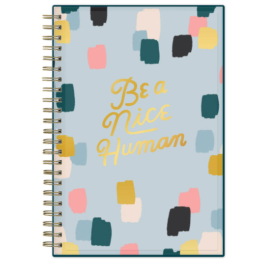 Blue Sky� Brit + Co CYO Weekly/Monthly Planner, 5� x 8", Brushed Dots Blue, January To December 2022, 136010