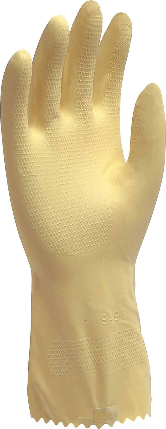 Ambitex LMD6500 Flocklined Work Gloves, Latex, Medium, Yellow (6 Packs of 12=72)
