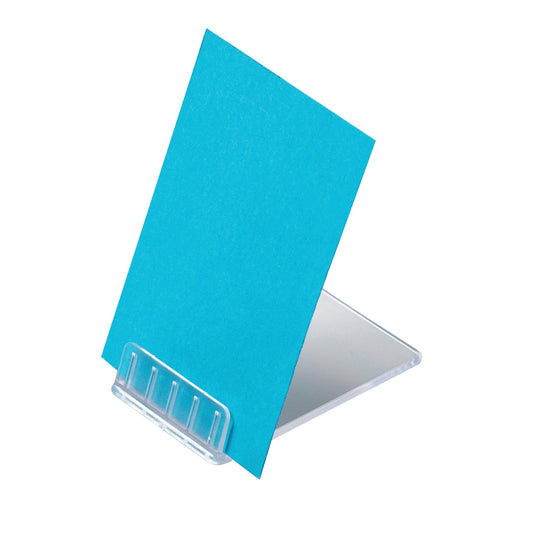 Deflecto® Angled Table-Top Sign Holder, 2 3/8"D x 1 9/16"W x1/2"H, Clear, Pack of 10