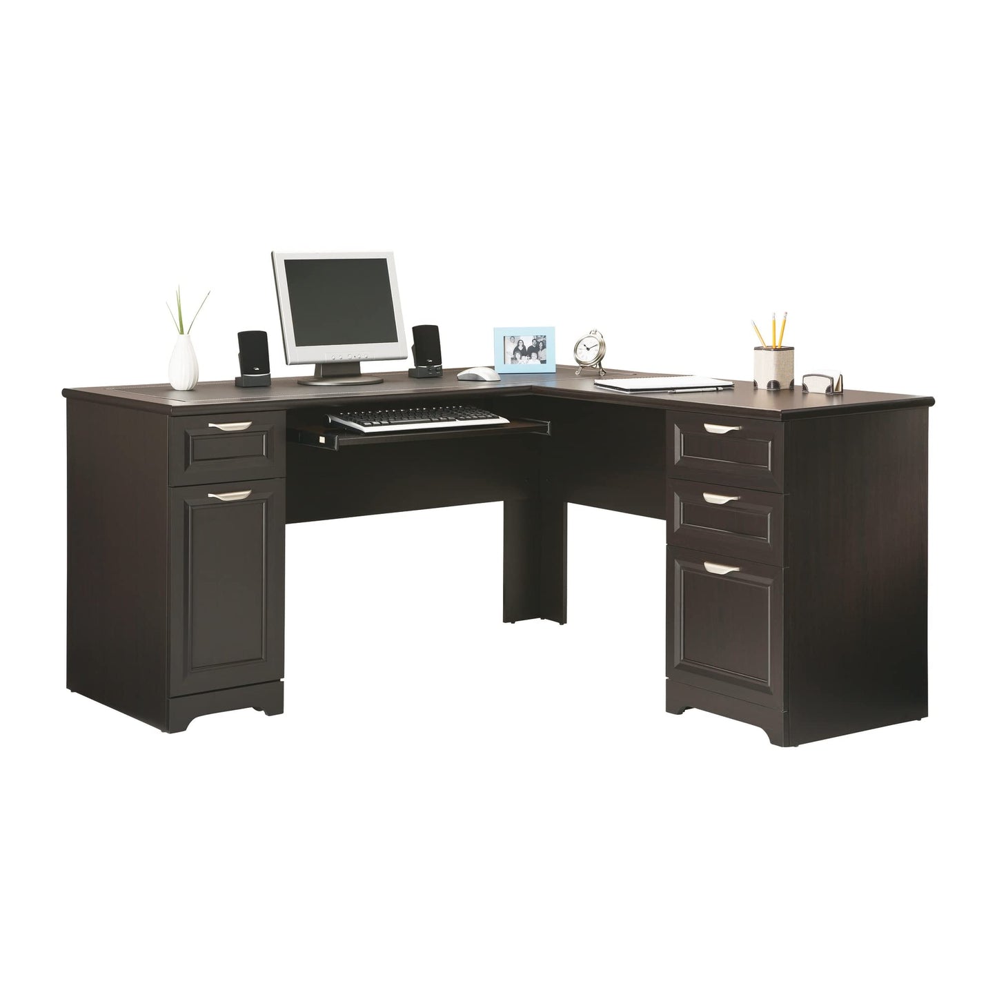 Realspace� Magellan 59"W L-Shape Corner Desk, Espresso