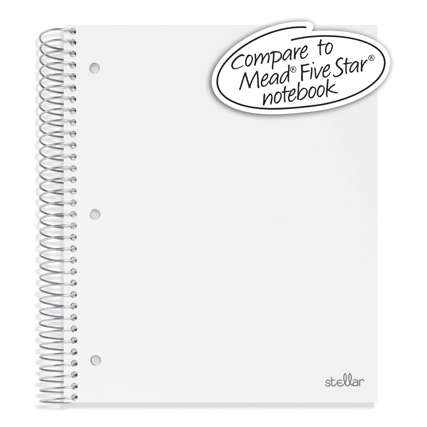 Office Depot� Brand Stellar Poly Notebook, 8-1/2" x 11", 5 Subject, College Ruled, 200 Sheets, White [Unknown Binding]