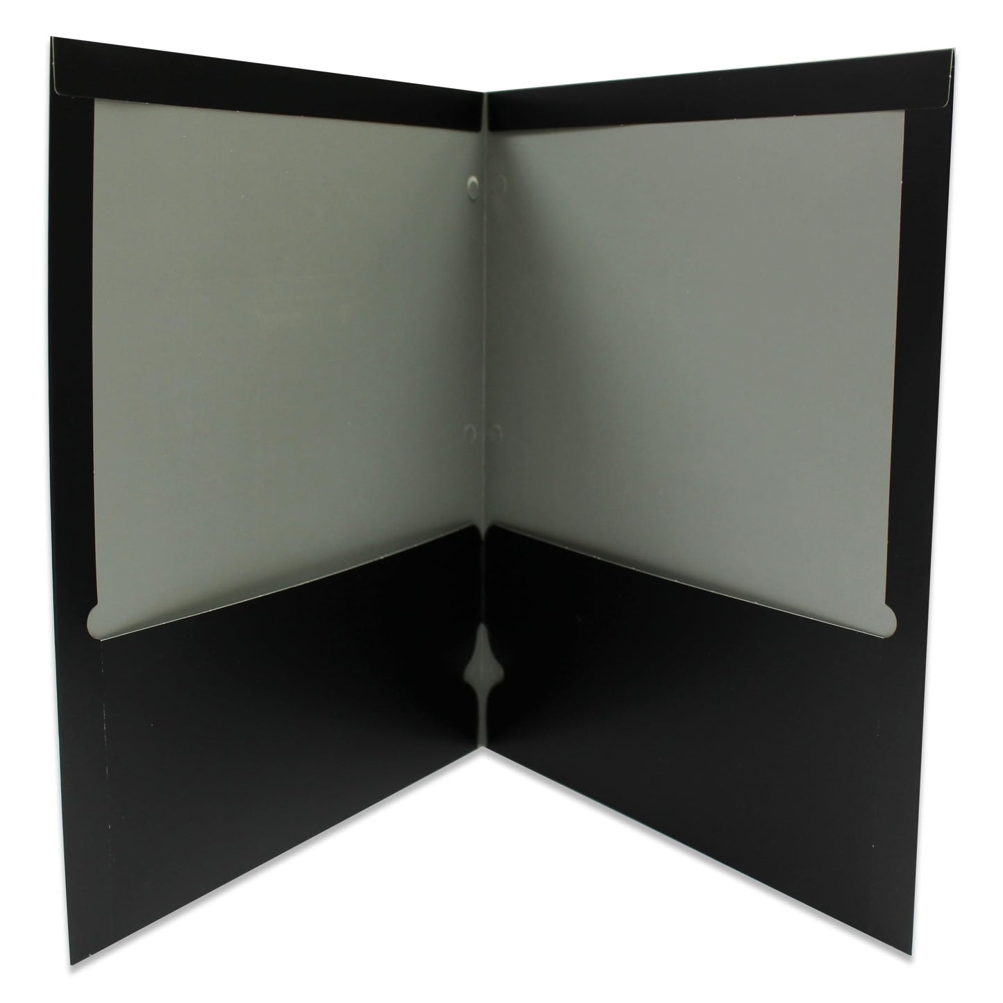 U Style 2-Pocket Paper Folder With Microban, 9-9/16" x 11-11/16", Black